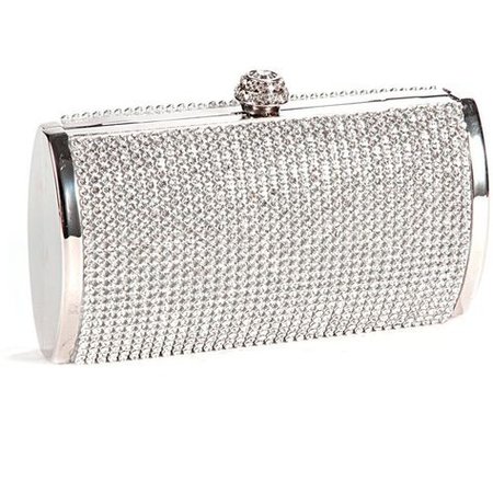 Silver Crystal Diamante Effect Evening Clutch Wedding Purse Party Prom... ❤ liked on Polyvore featuring bags, handbag… | Prom bag, Evening clutch bag, Wedding purse