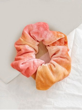 [48% OFF] 2020 Gradient Water Color Velour Scrunchy In SANDY BROWN | ZAFUL