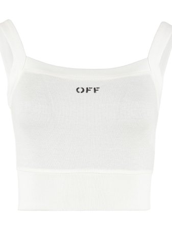 Off-White Cotton Crop Top