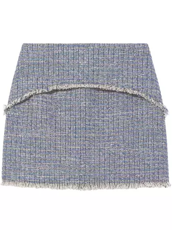 Proenza Schouler White Label frayed-hem Tweed Mini Skirt - Farfetch