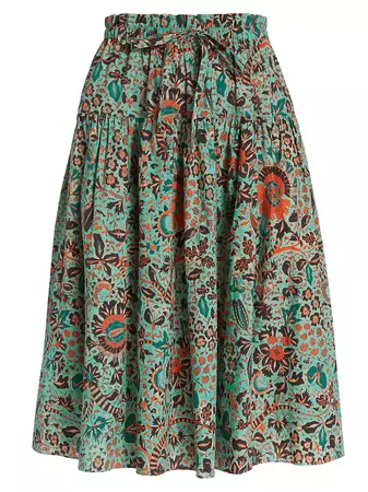 Shop Ulla Johnson Fernanda Tiered Midi-Skirt | Saks Fifth Avenue