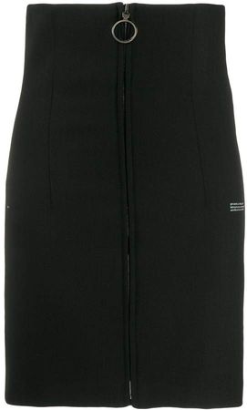 zipped fitted skirt