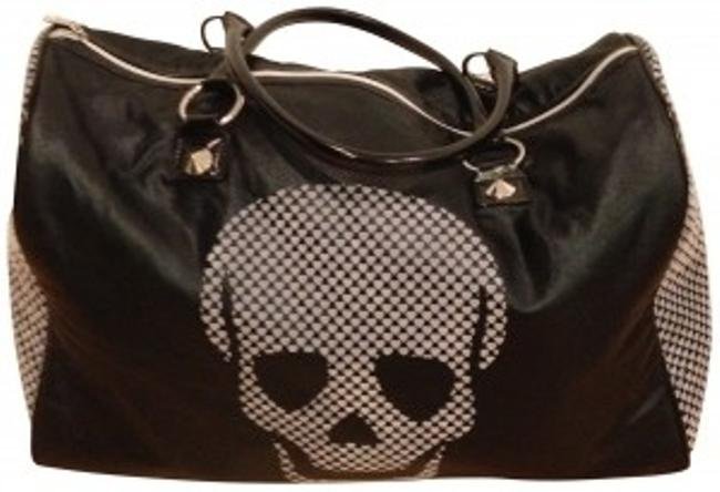 *clipped by @luci-her* Betsey Johnson Skull Black Pvc Leather Weekend/Travel Bag - Tradesy