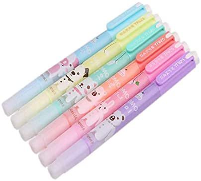 Amazon.com : 6 PCS Highlighter Marker Set - Colored Highlighters Premier Double Ended Set - Highlighters Assorted Colors for School Supplies, Journaling Supplies, Anime Stuff - Multicolor Highlighters Novelty Pens : Office Products