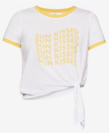 BCBGeneration Sun Kissed Side-Tie Ringer T-Shirt & Reviews - BCBGeneration - Women - Macy's