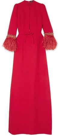 Embellished Cady Gown - Red