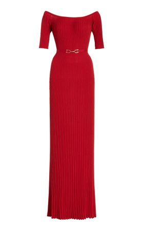 Exclusive Cerros Ribbed-Knit Wool Off-The-Shoulder Maxi Dress By Gabriela Hearst | Moda Operandi