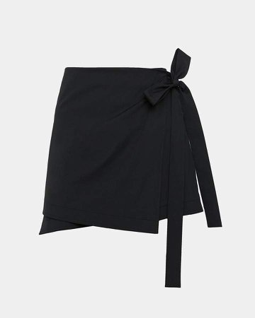 Stretch Cotton Wrap-Tie Skirt