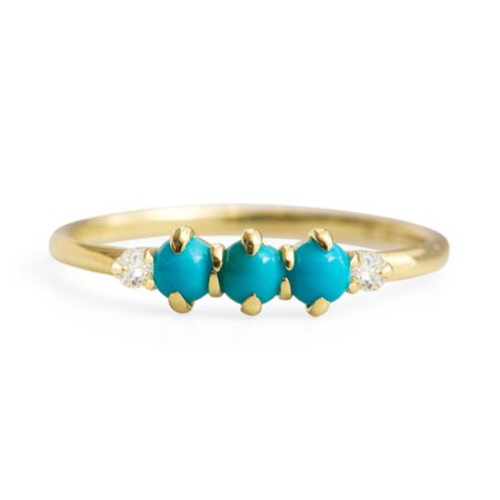 Felicia Turquoise and Diamond Ring