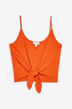 Tie Front Camisole Top - Clothing- Topshop USA