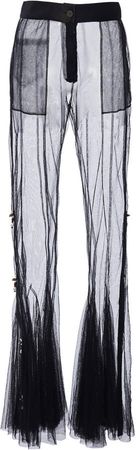 Loewe Embellished Organza Flared Pants Size: 34