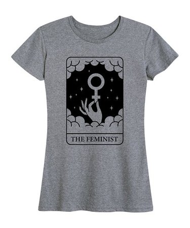 Instant Message Womens Heather Gray The Feminist Tarot Card Relaxed-Fit Tee - Women & Plus | Best Price and Reviews | Zulily
