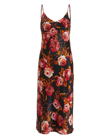 L'Agence | Jodie Basalt Floral Silk Dress | INTERMIX®