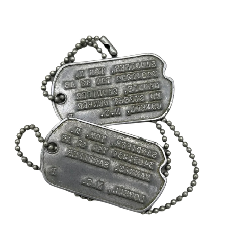 WWII US Army American Notched Dog Tags
