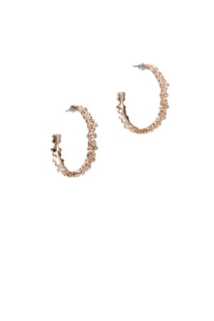 Rose Gold Floral Hoops by Slate & Willow Accessories for $6 | Rent the Runway