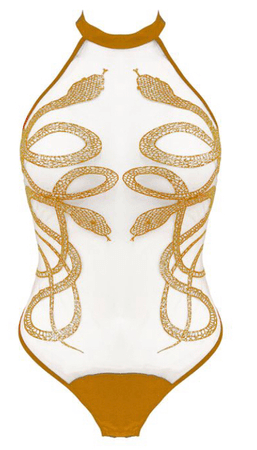 gold medusa snake bodysuit