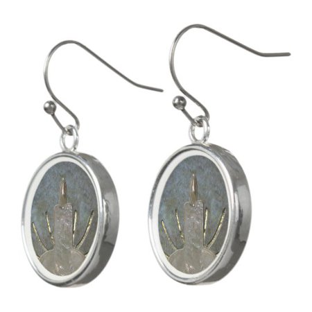 Silver Candle Gold Stripes Earrings | Zazzle.com