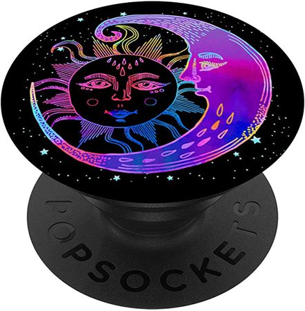 Amazon.com: Sun Moon Stars Watercolor Hippie Tie Dye Dye Space PopSockets PopGrip: Swappable Grip for Phones & Tablets