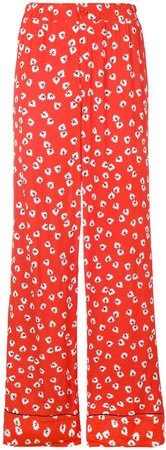 straight leg floral trousers