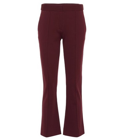 Mid-rise cropped bootcut pants