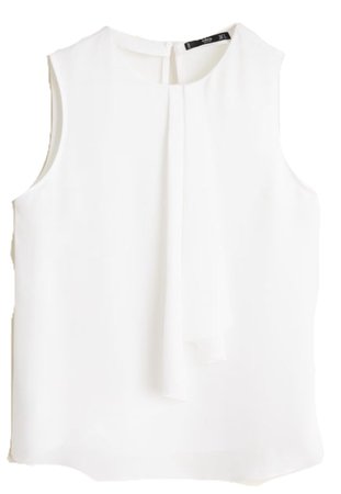 Mango white sleeveless blouse