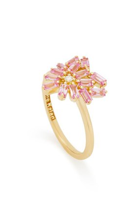 Heart-Shaped 18k Gold And Pink Sapphire Ring By Suzanne Kalan | Moda Operandi