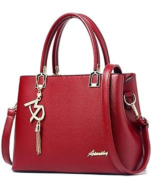 Amazon.com: Womens Purses and Handbags Shoulder Bags Ladies Designer Top Handle Satchel Tote Bag (Red) : Clothing, Shoes & Jewelry