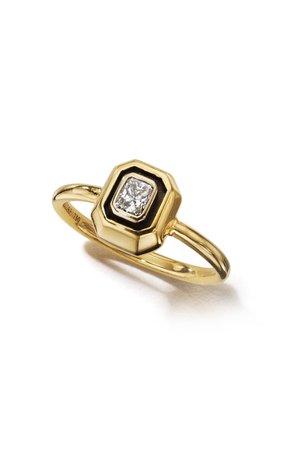 18k Yellow And White Gold All That Is Radiant Cut Diamond Stacking Ring  By Nina Runsdorf | Moda Operandi