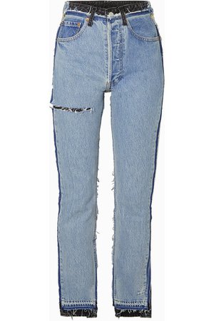 Vetements | Reworked distressed high-rise slim-leg jeans | NET-A-PORTER.COM