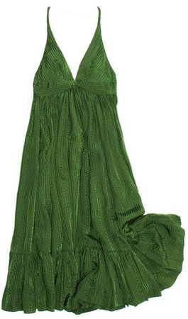 Balenciaga Green Silk Long Dress