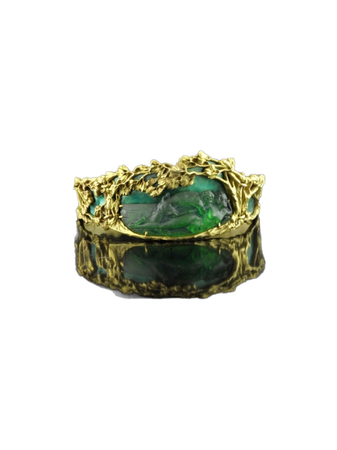 antique jewelry green gold ring 1900 art nouveau