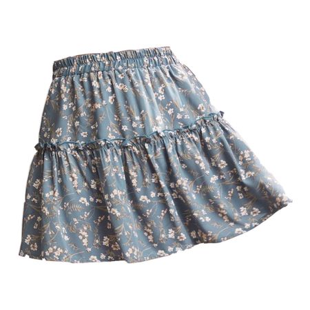 Blue skirt with flowers