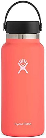Amazon.com: Hydro Flask Water Bottle - Stainless Steel & Vacuum Insulated - Wide Mouth 2.0 with Leak Proof Flex Cap - 32 oz, Hibiscus: Kitchen & Dining