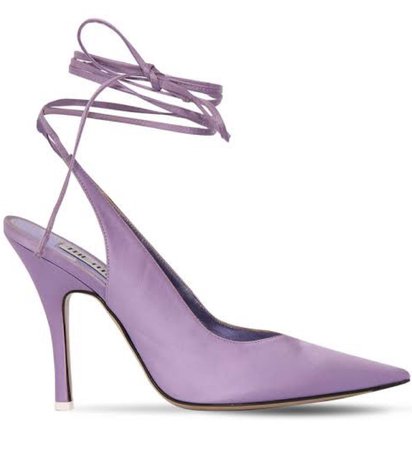 purple tie up heels