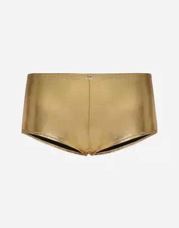 Foiled jersey low-rise panties in Gold for Women | Dolce&Gabbana®