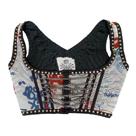 Jean Paul Gaultier graffiti chain corset