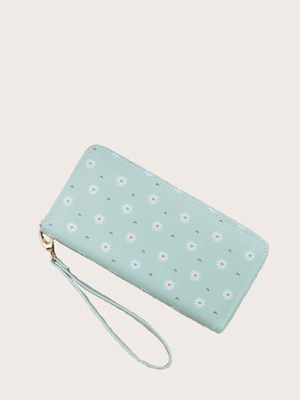 Daisy Floral Graphic Purse With Wristlet | SHEIN USA
