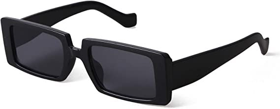 Amazon.com: GIFIORE Trendy Rectangle Sunglasses Retro Cool 90s Vintage Fashion Narrow Square Frame UV400 Protection (Black) : Clothing, Shoes & Jewelry