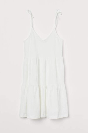 V-neck Jersey Dress - White