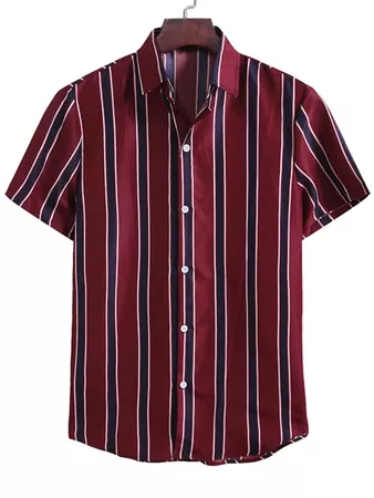 red and black striped button up shirt - Google Search