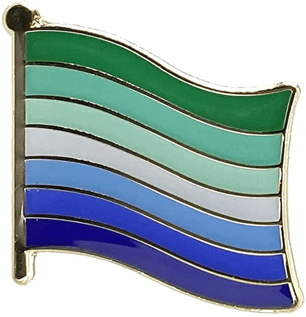 MLM Pride Flag Gay Man Flag Lapel Pins - Apollian Chaeronean Vincian Brooch - Masculine Equivalent - Men Loving Men Badge