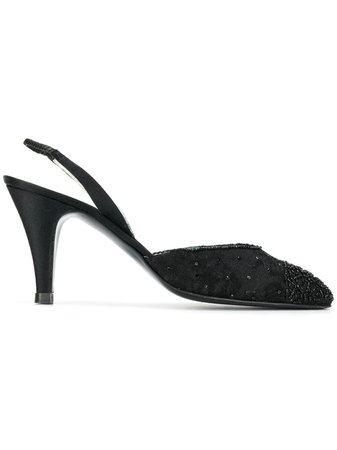 Shop black Chanel Pre-Owned 1990s slingback pumps with Express Delivery - Farfetch
