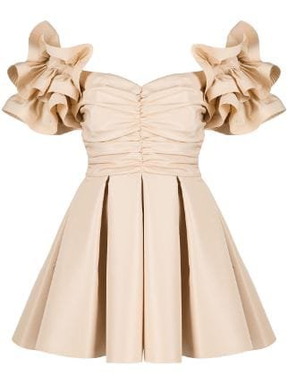 Shop Elisabetta Franchi off-the-shoulder mini dress with Express Delivery - FARFETCH