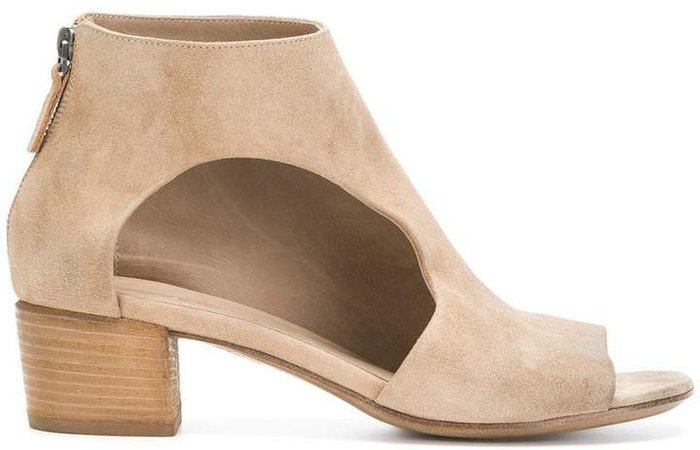 peep toe cut-out ankle boots