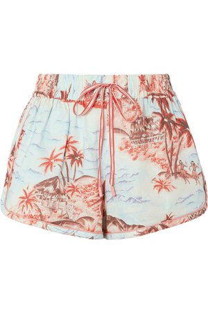 Zimmermann | Eyes on Summer printed cotton and linen-blend canvas shorts | NET-A-PORTER.COM