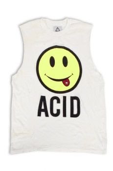 unif acid smiley tongue out muscle tee
