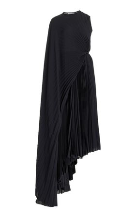 Pleated Asymmetric Midi Dress By Balenciaga | Moda Operandi