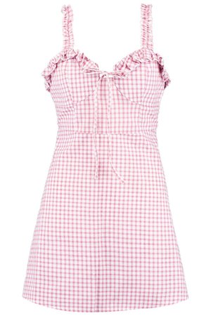 pink checkered dress