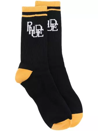RHUDE Scramble Logo intarsia-knit Socks - Farfetch