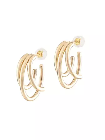 Shop Alexa Leigh Triple Threat 14K-Gold-Filled Hoop Earrings | Saks Fifth Avenue